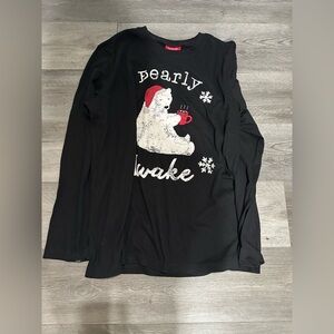Macy's Black 'Bearly Awake' Kids Long Sleeve Tee